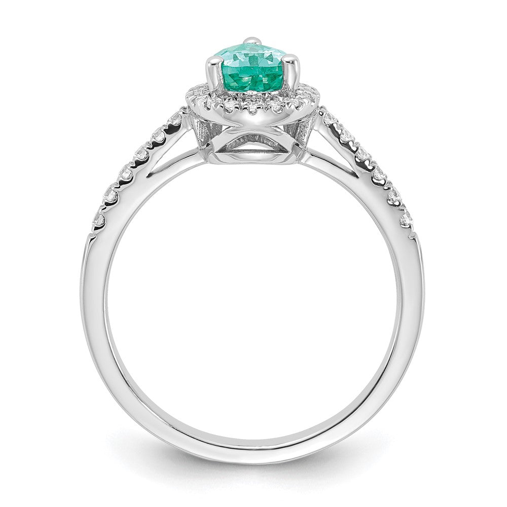 14kw 1/4 ct Lab Grown Dia VS/SI+ G+ & Cr Paraiba Ring