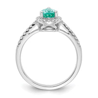 14kw 1/4 ct Lab Grown Dia VS/SI+ G+ & Cr Paraiba Ring