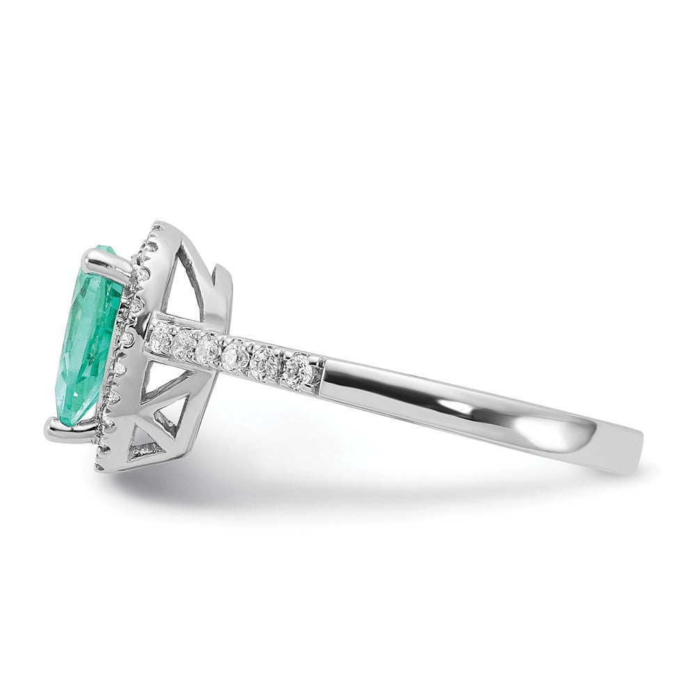 14kw 1/4 ct Lab Grown Dia VS/SI+ G+ & Cr Paraiba Ring