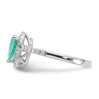 14kw 1/4 ct Lab Grown Dia VS/SI+ G+ & Cr Paraiba Ring