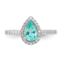 14kw 1/4 ct Lab Grown Dia VS/SI+ G+ & Cr Paraiba Ring