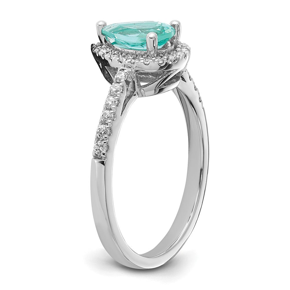 14kw 1/4 ct Lab Grown Dia VS/SI+ G+ & Cr Paraiba Ring