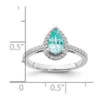 14kw 1/4 ct Lab Grown Dia VS/SI+ G+ & Cr Paraiba Ring