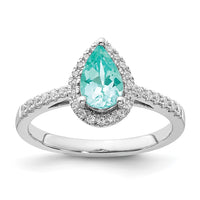 14kw 1/4 ct Lab Grown Dia VS/SI+ G+ & Cr Paraiba Ring
