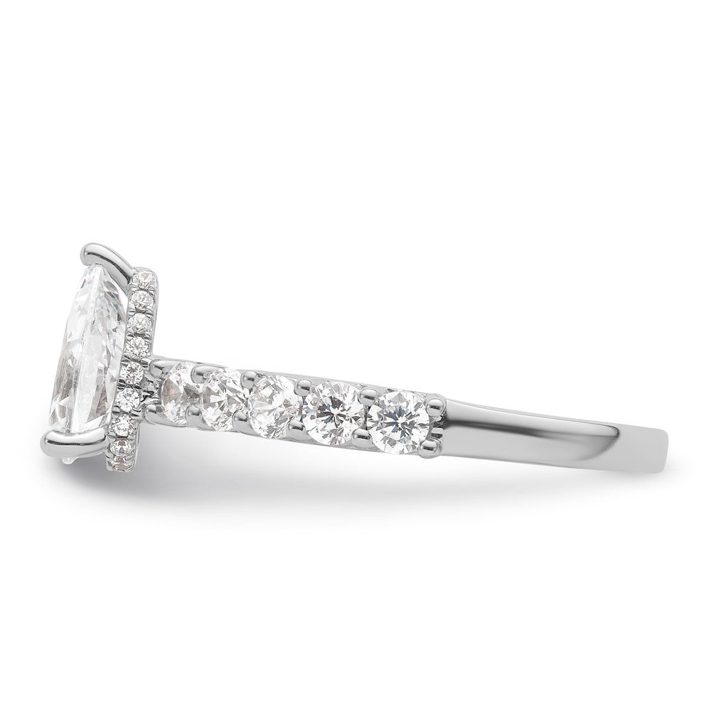 14kw 1ct Lab Grown Diamond VS/SI+ G+ 1ct Pear Center Semi Eng Ring