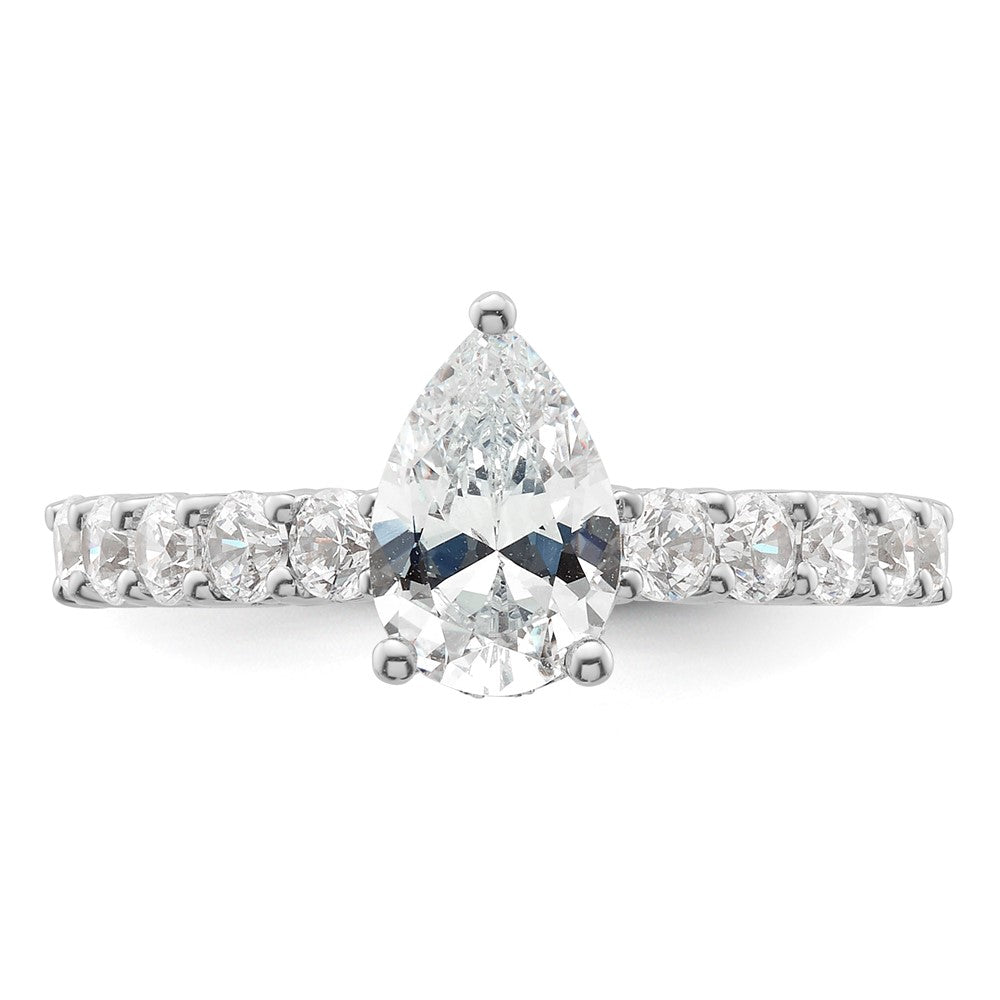 14kw 1ct Lab Grown Diamond VS/SI+ G+ 1ct Pear Center Semi Eng Ring