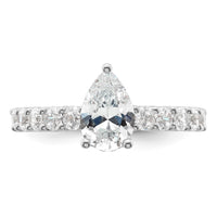 14kw 1ct Lab Grown Diamond VS/SI+ G+ 1ct Pear Center Semi Eng Ring