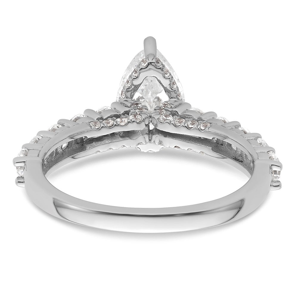 14kw 1ct Lab Grown Diamond VS/SI+ G+ 1ct Pear Center Semi Eng Ring