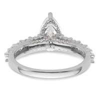 14kw 1ct Lab Grown Diamond VS/SI+ G+ 1ct Pear Center Semi Eng Ring