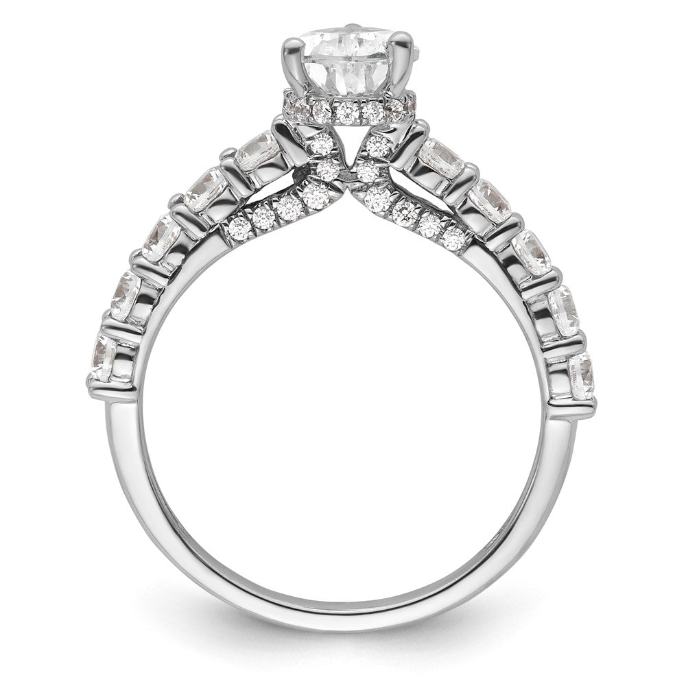 14k White Gold 2ct Cert Lab Grown Diamond VS/SI+ G+ Pear Comp Eng Ring