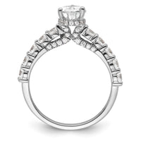 14k White Gold 2ct Cert Lab Grown Diamond VS/SI+ G+ Pear Comp Eng Ring