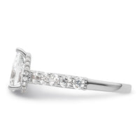 14k White Gold 2ct Cert Lab Grown Diamond VS/SI+ G+ Pear Comp Eng Ring