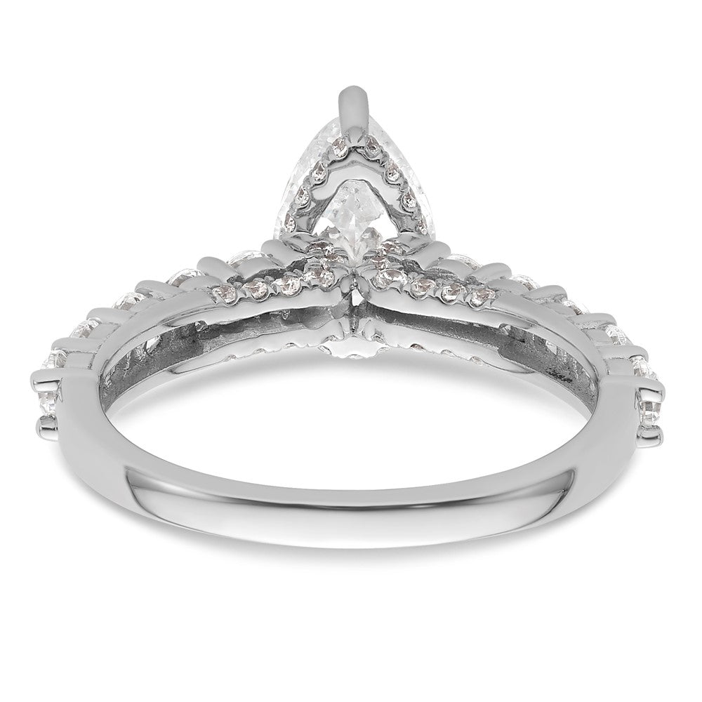 14k White Gold 2ct Cert Lab Grown Diamond VS/SI+ G+ Pear Comp Eng Ring