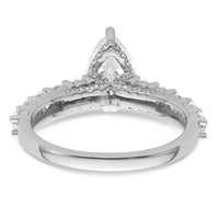 14k White Gold 2ct Cert Lab Grown Diamond VS/SI+ G+ Pear Comp Eng Ring
