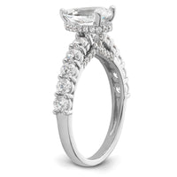 14k White Gold 2ct Cert Lab Grown Diamond VS/SI+ G+ Pear Comp Eng Ring