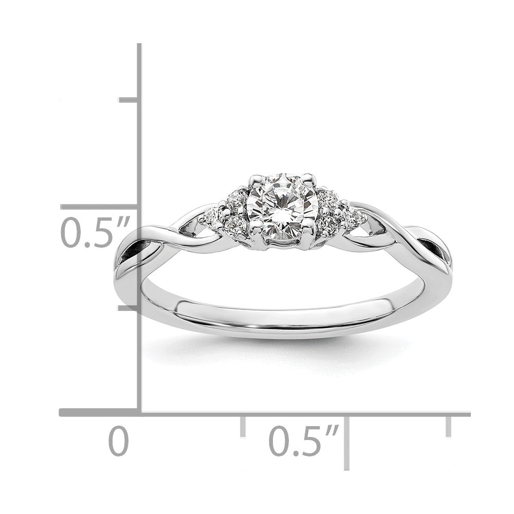 10kw 1/3ct Lab Grown Diamond VS/SI+ G+ Round Comp Halo Eng Ring