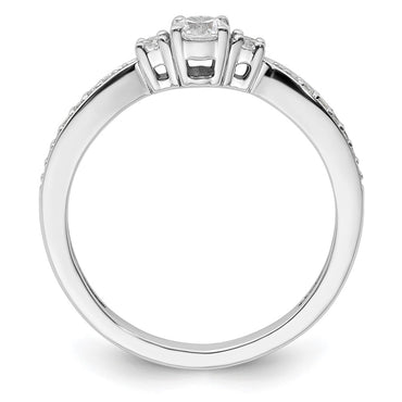 10k White Gold 1/3ct Lab Grown Diamond VS/SI+ G+ Comp Petite Eng Ring