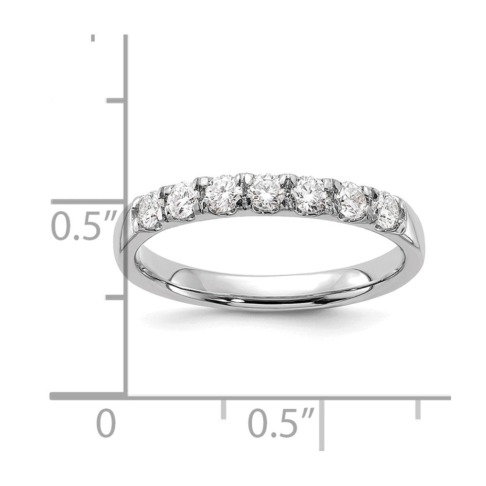 14k White Gold 1/2 ct Lab Grown Diamond VS/SI+ G+ 7 Stone Complete Band