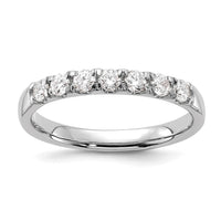 14k White Gold 1/2 ct Lab Grown Diamond VS/SI+ G+ 7 Stone Complete Band