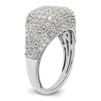 14kw 2 1/4 ct Lab Grown Diamond VS/SI+ G+ Comp Cluster Fashion Ring