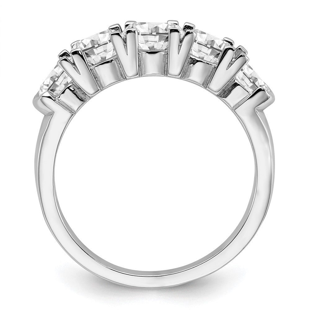 14k White Gold 1 3/4 ct Lab Grown Dia VS/SI+ G+ 5 Stone Complete Band