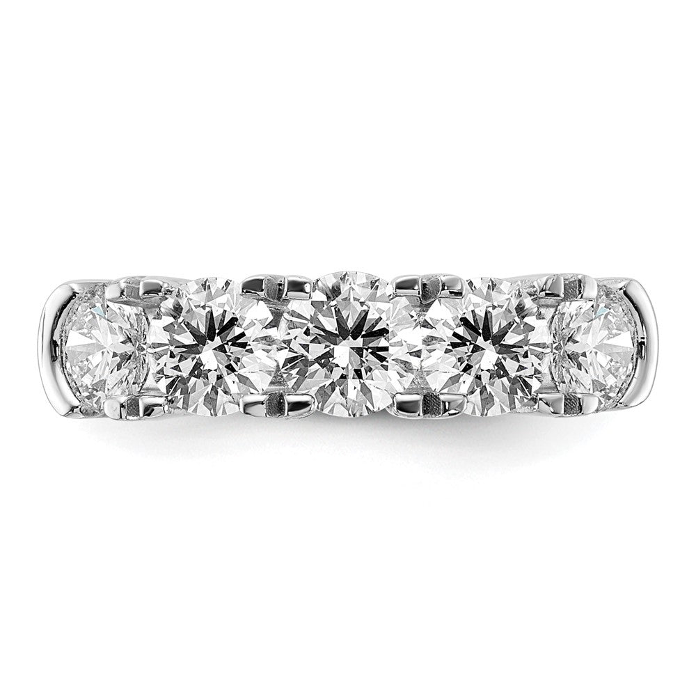 14k White Gold 1 3/4 ct Lab Grown Dia VS/SI+ G+ 5 Stone Complete Band