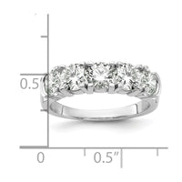 14k White Gold 1 3/4 ct Lab Grown Dia VS/SI+ G+ 5 Stone Complete Band