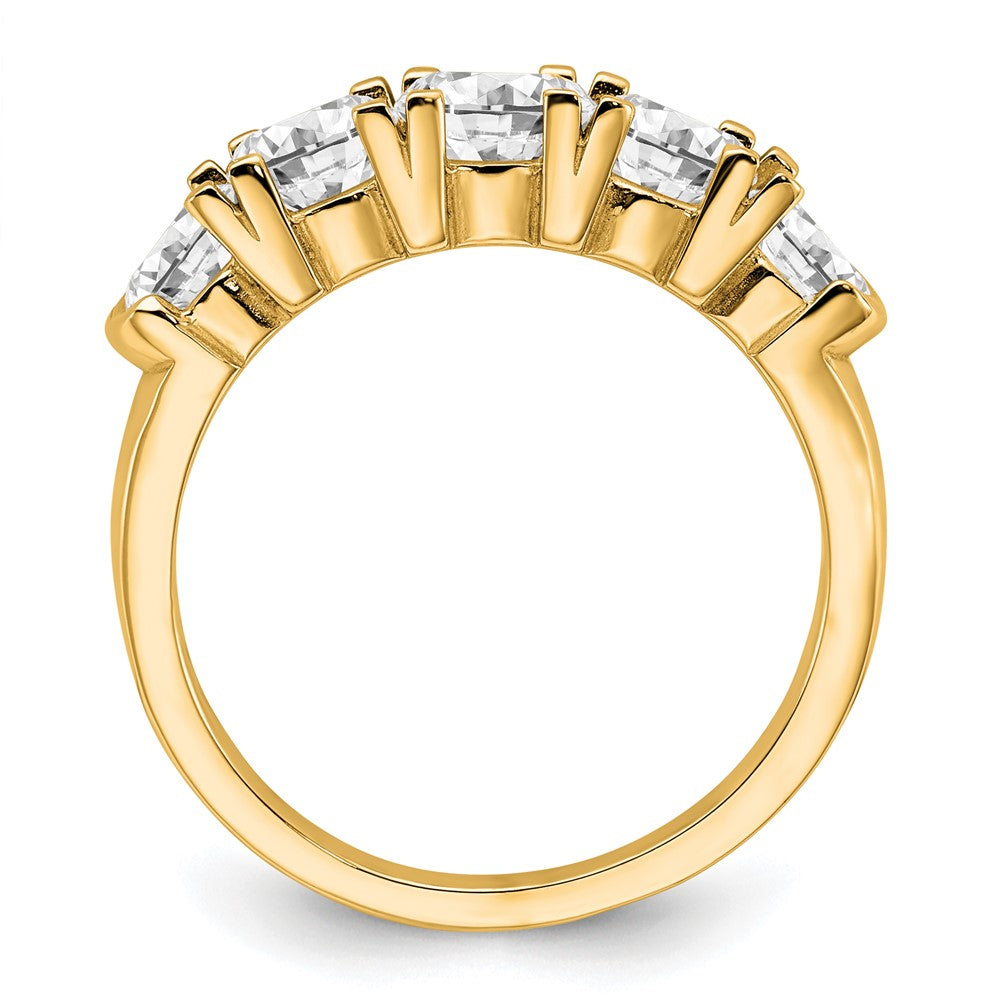 14k 1 3/4 ct Lab Grown Dia VS/SI+ G+ 5 Stone Complete Band