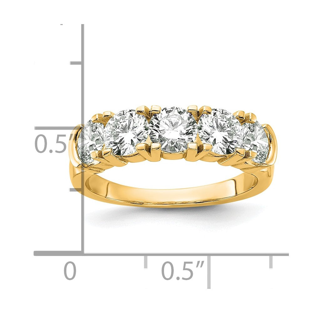 14k 1 3/4 ct Lab Grown Dia VS/SI+ G+ 5 Stone Complete Band
