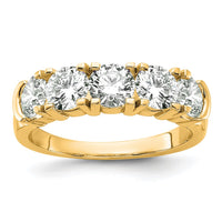 14k 1 3/4 ct Lab Grown Dia VS/SI+ G+ 5 Stone Complete Band