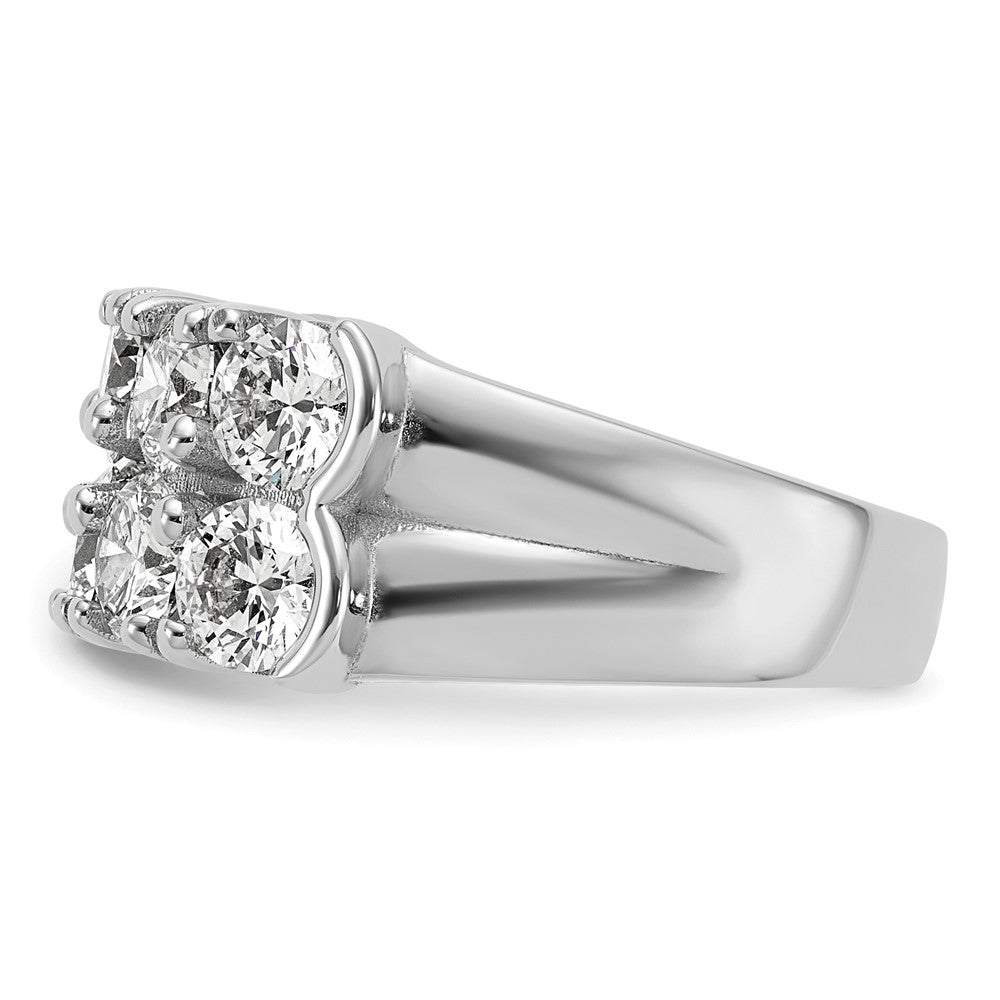14kw 3 3/8 ct Lab Grown Dia VS/SI+ G+ 10 Stone Complete Double Row Band