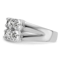 14kw 3 3/8 ct Lab Grown Dia VS/SI+ G+ 10 Stone Complete Double Row Band