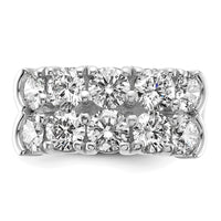 14kw 3 3/8 ct Lab Grown Dia VS/SI+ G+ 10 Stone Complete Double Row Band
