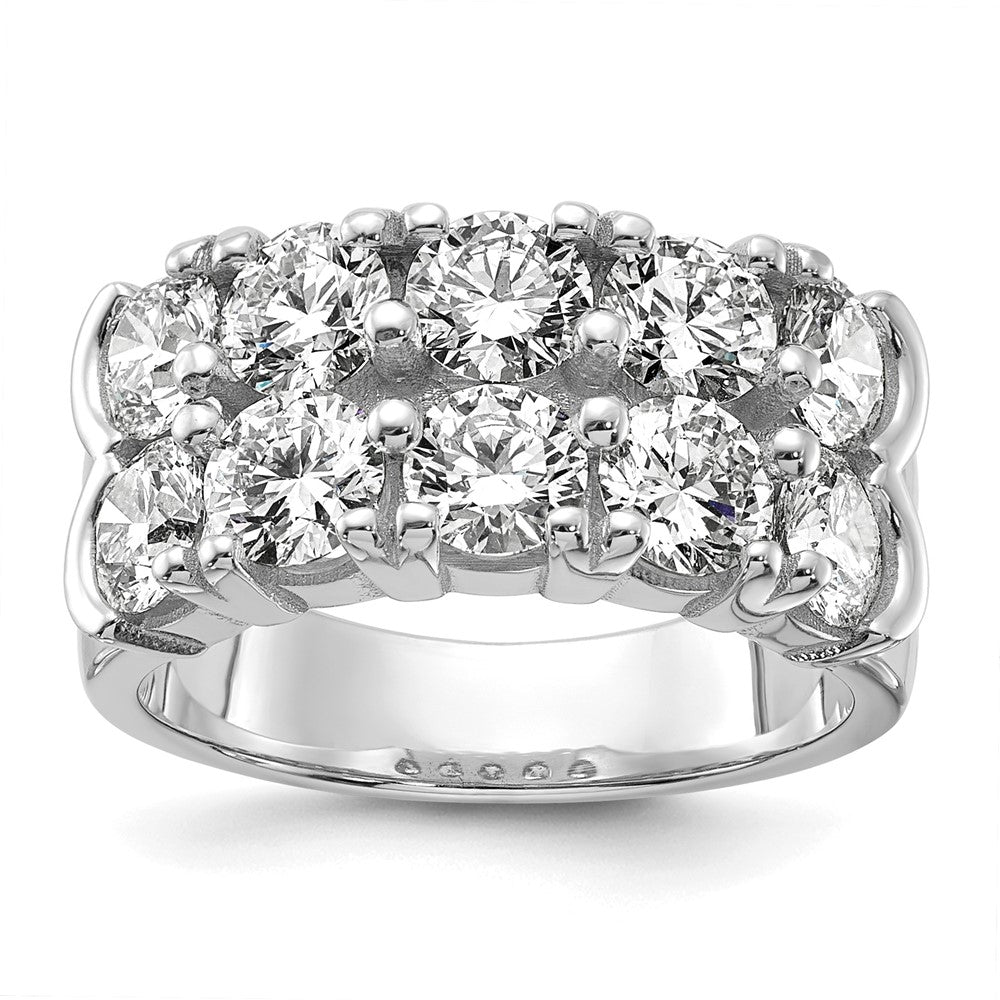 14kw 3 3/8 ct Lab Grown Dia VS/SI+ G+ 10 Stone Complete Double Row Band