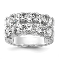 14kw 3 3/8 ct Lab Grown Dia VS/SI+ G+ 10 Stone Complete Double Row Band