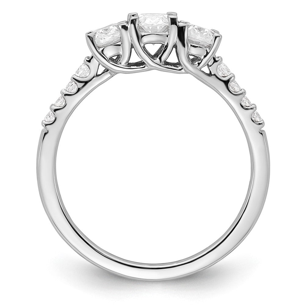 14kw 1ct Lab Grown Diamond VS/SI+ G+ Oval Complete 3 Stone Eng Ring
