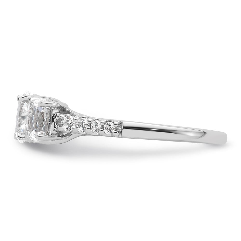 14kw 1ct Lab Grown Diamond VS/SI+ G+ Oval Complete 3 Stone Eng Ring