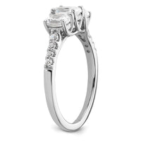 14kw 1ct Lab Grown Diamond VS/SI+ G+ Oval Complete 3 Stone Eng Ring