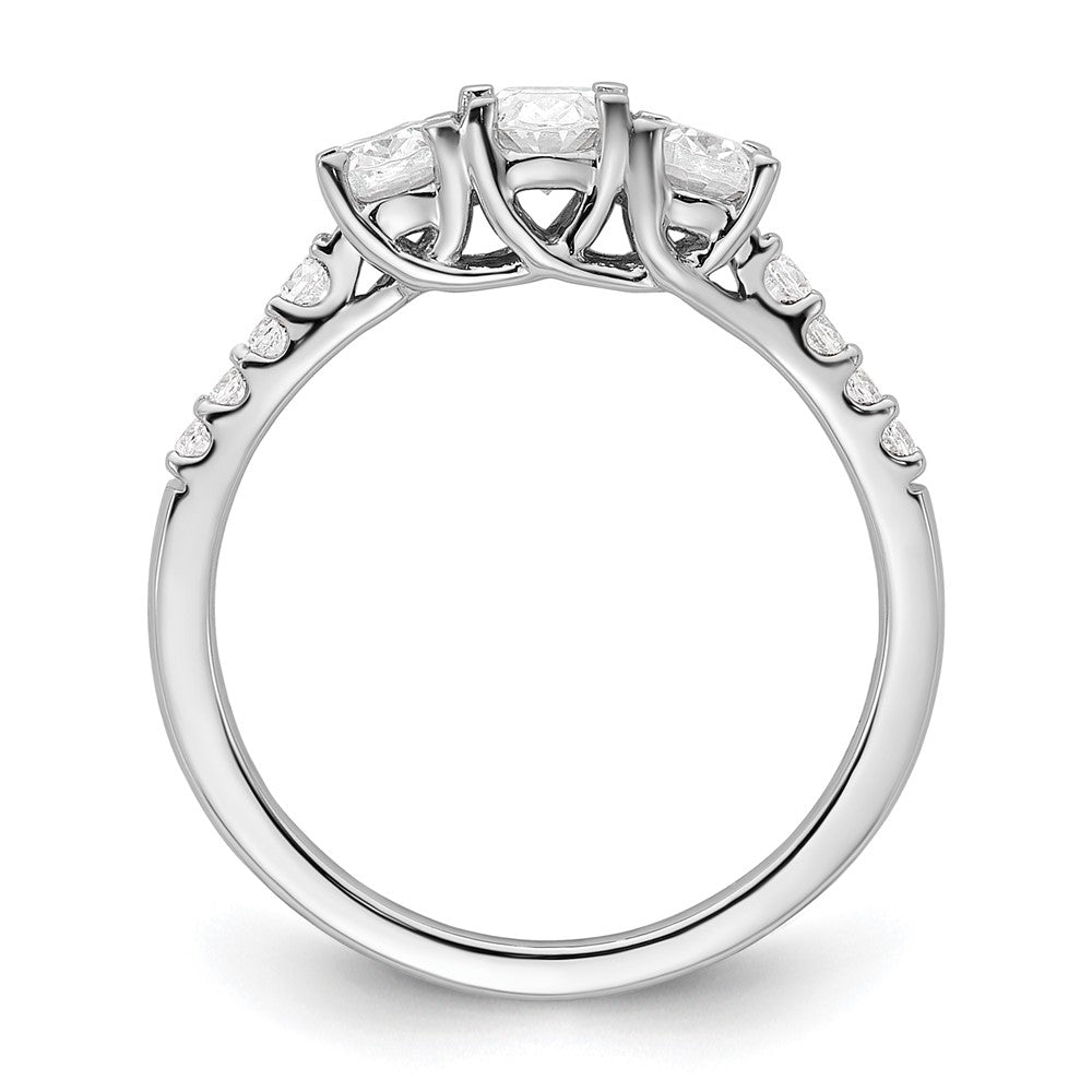 14kw 1/8ct Lab Grown Diamond VS+ F+ 3/8ct Oval Semi 3 Stone Eng Ring