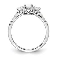 14kw 1/8ct Lab Grown Diamond VS+ F+ 3/8ct Oval Semi 3 Stone Eng Ring