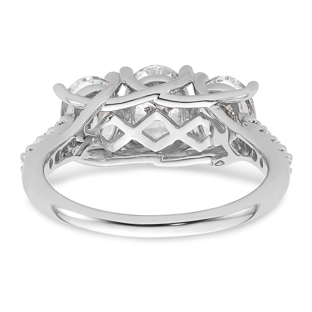 14kw 1/5ct Lab Grown Diamond VS/SI+ G+ Semi Mount 3 Stone Eng Ring