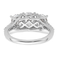 14kw 1/5ct Lab Grown Diamond VS/SI+ G+ Semi Mount 3 Stone Eng Ring