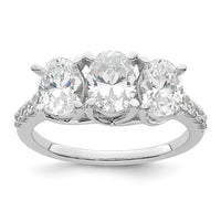 14kw 1/5ct Lab Grown Diamond VS/SI+ G+ Semi Mount 3 Stone Eng Ring