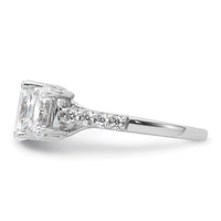 14kw 2 3/4ct Lab Grown Diamond VS/SI+ G+ Oval Comp 3 Stone Eng Ring