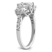 14kw 2 3/4ct Lab Grown Diamond VS/SI+ G+ Oval Comp 3 Stone Eng Ring