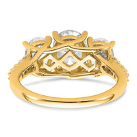 14k 2 3/4ct Cert Lab Grown Diamond VS/SI+ G+ Oval Comp 3 Stone Eng Ring