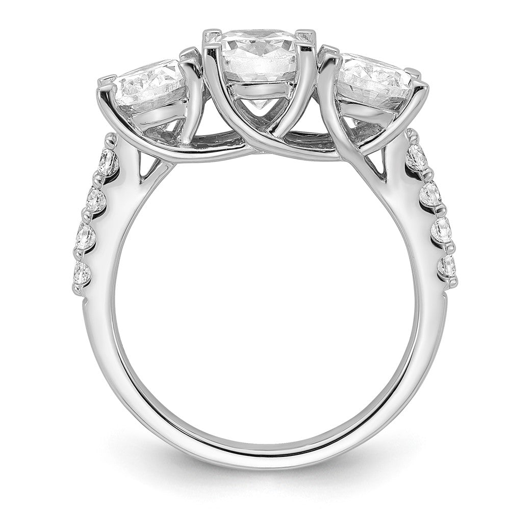 14kw 1/4ct Lab Grown Diamond VS/SI+ G+ Semi 3 Stone Eng Ring