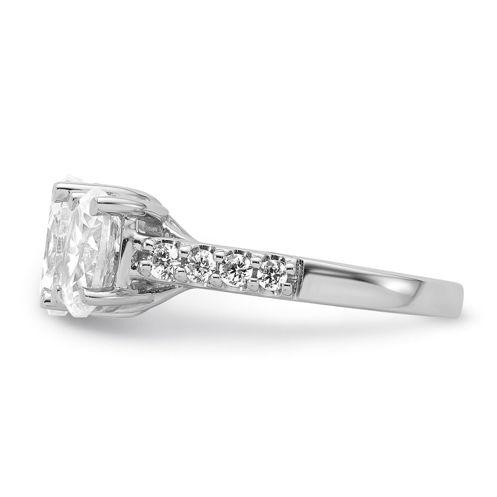 14kw 1/4ct Lab Grown Diamond VS/SI+ G+ Semi 3 Stone Eng Ring
