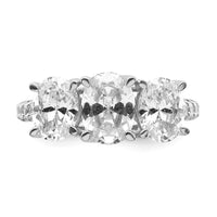 14kw 1/4ct Lab Grown Diamond VS/SI+ G+ Semi 3 Stone Eng Ring