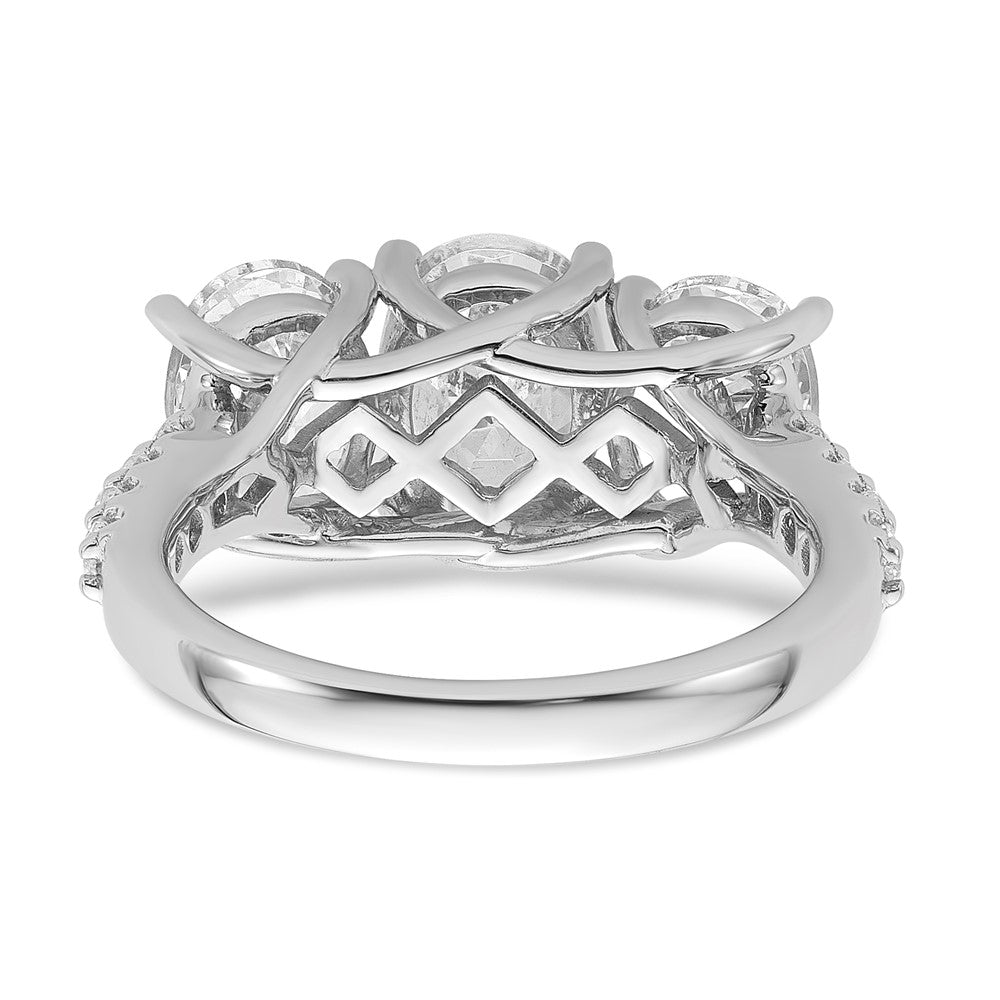 14kw 1/4ct Lab Grown Diamond VS/SI+ G+ Semi 3 Stone Eng Ring